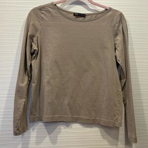 Zara Long Sleeve Top in Khaki